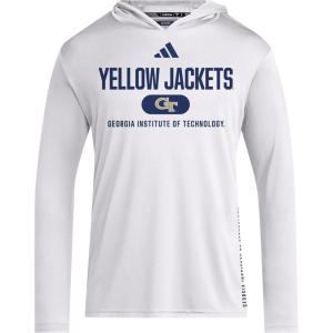 adidas Men’s NCAA Designed for Training Team Hoodie(White/Collegiate Navy/Georgia Technical University)