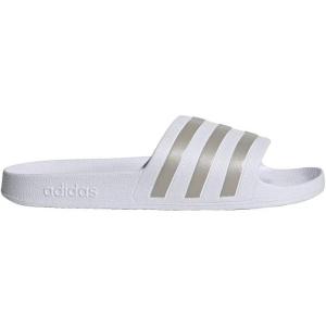 adidas Unisex Adult Adilette Aqua Slide Sandal(Cloud White/Platinum Metallic/Cloud)