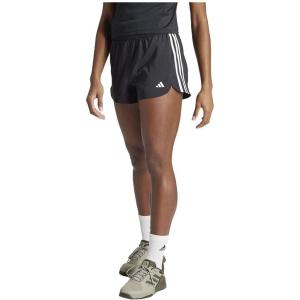 adidas Women’s Pacer Training 3-Stripes Woven High-Rise Shorts(Black / White)