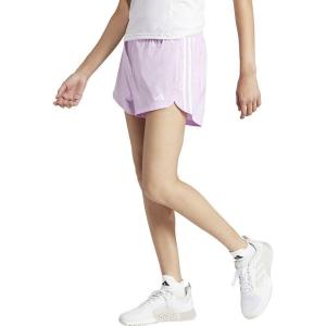 adidas Women’s Pacer Training 3-Stripes Woven High-Rise Shorts(Bliss Lilac/White)