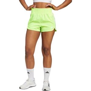 adidas Women’s Pacer Training 3-Stripes Woven High-Rise Shorts(Lucid Lemon)