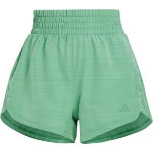 adidas Women’s Pacer Training 3-Stripes Woven High-Rise Shorts(Preloved Green)