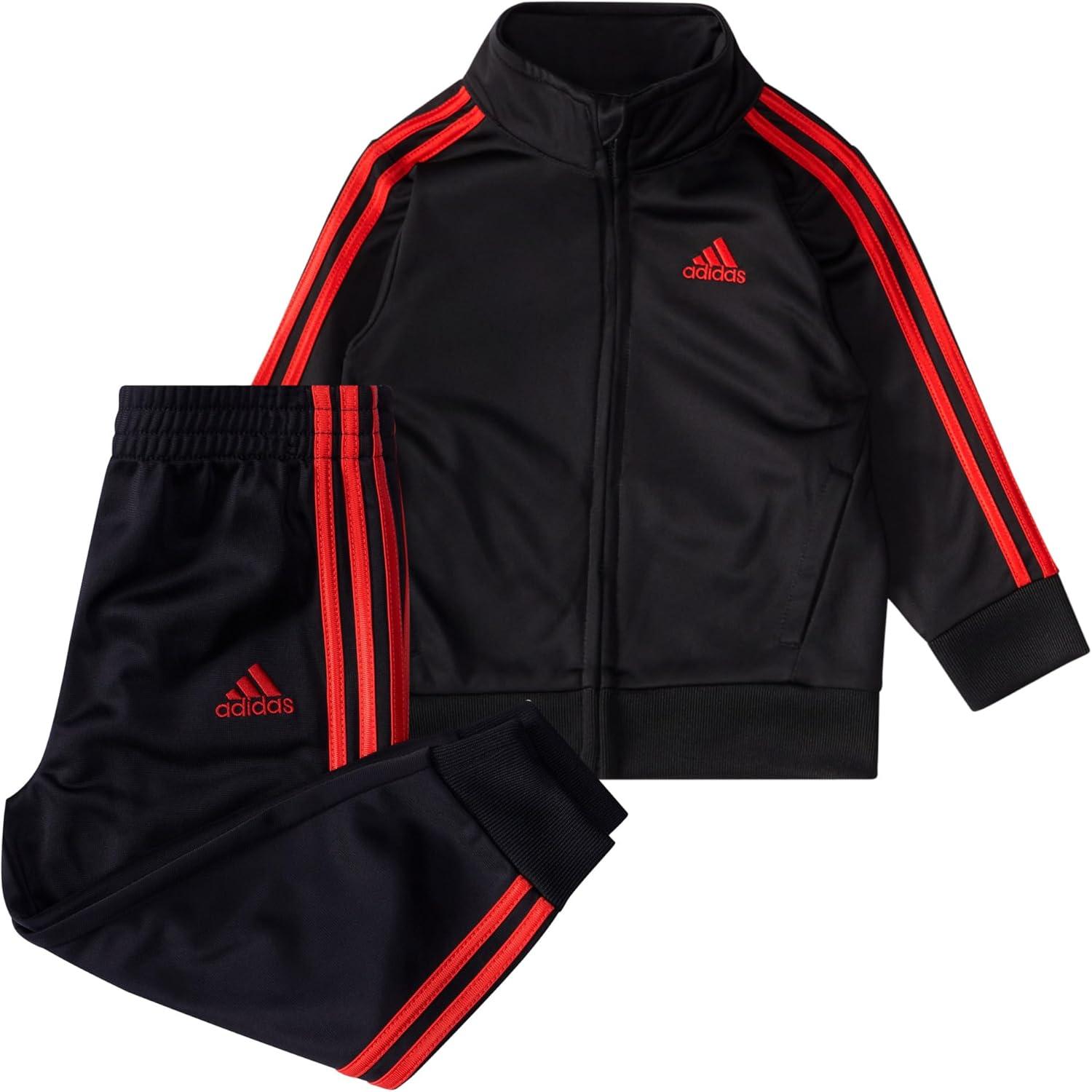 imageadidas Boys 2 Piece Classic Tricot Track SetBlack With Bright Red