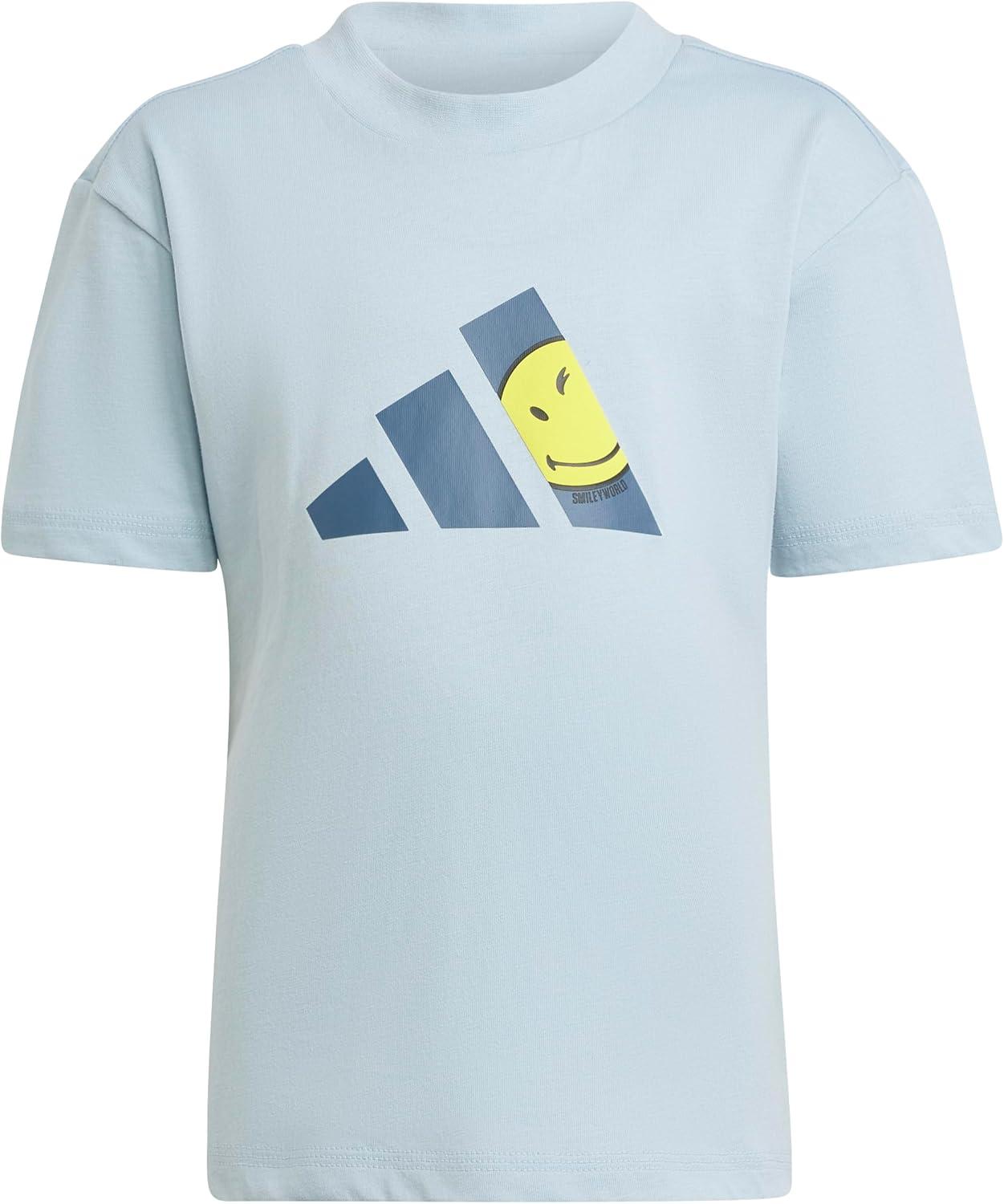 imageadidas Kids Smiley World Shorts Summer SetWonder BluePreloved InkBright YellowWhite