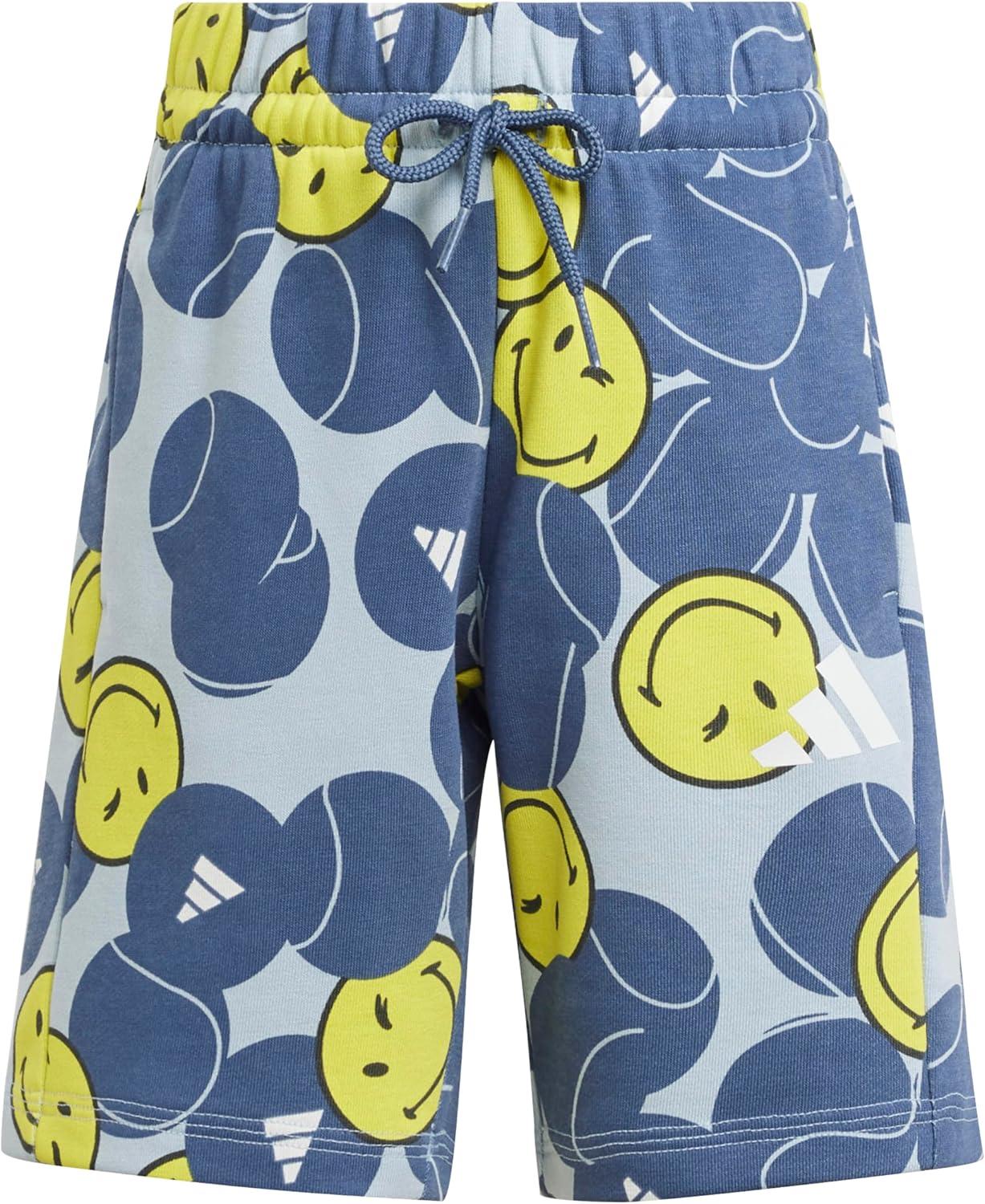 imageadidas Kids Smiley World Shorts Summer SetWonder BluePreloved InkBright YellowWhite
