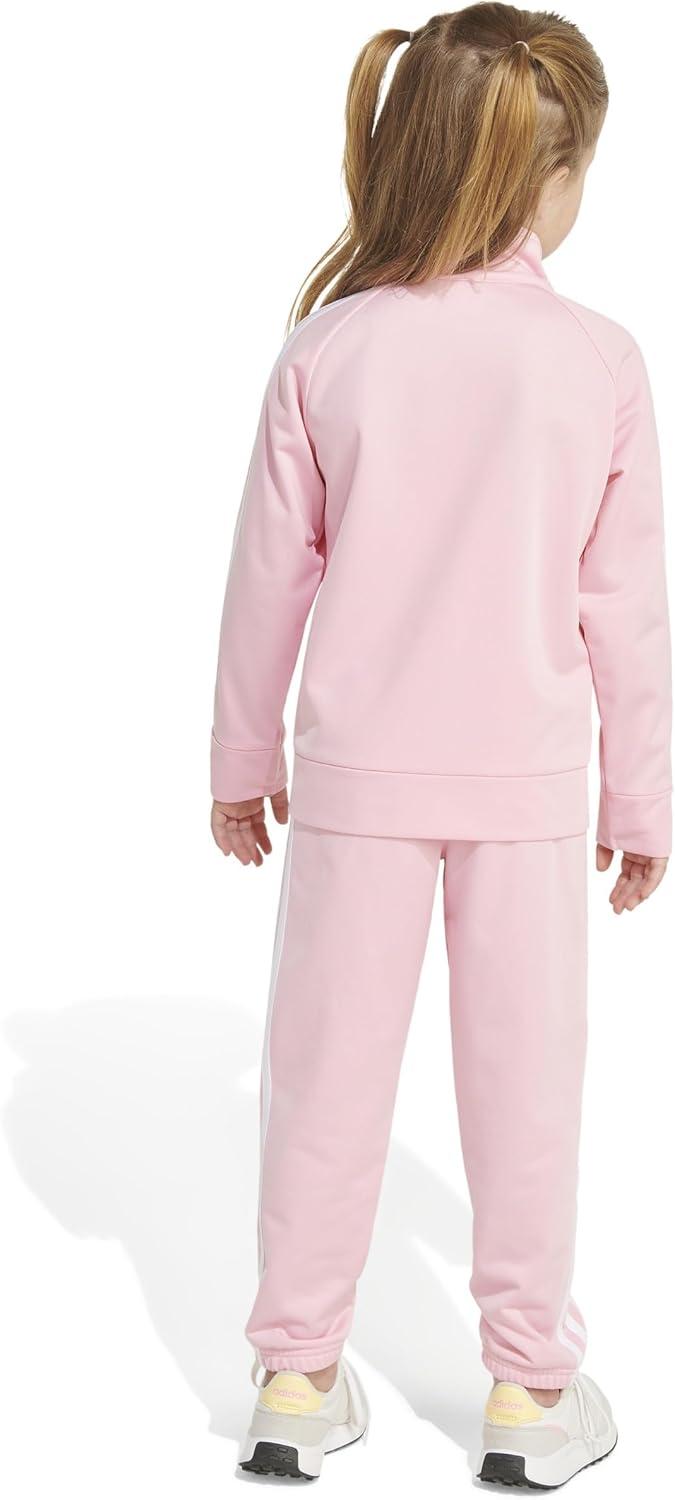 imageadidas Little Girls Zip Front Classic Tricot Jacket and Joggers SetLight Pink