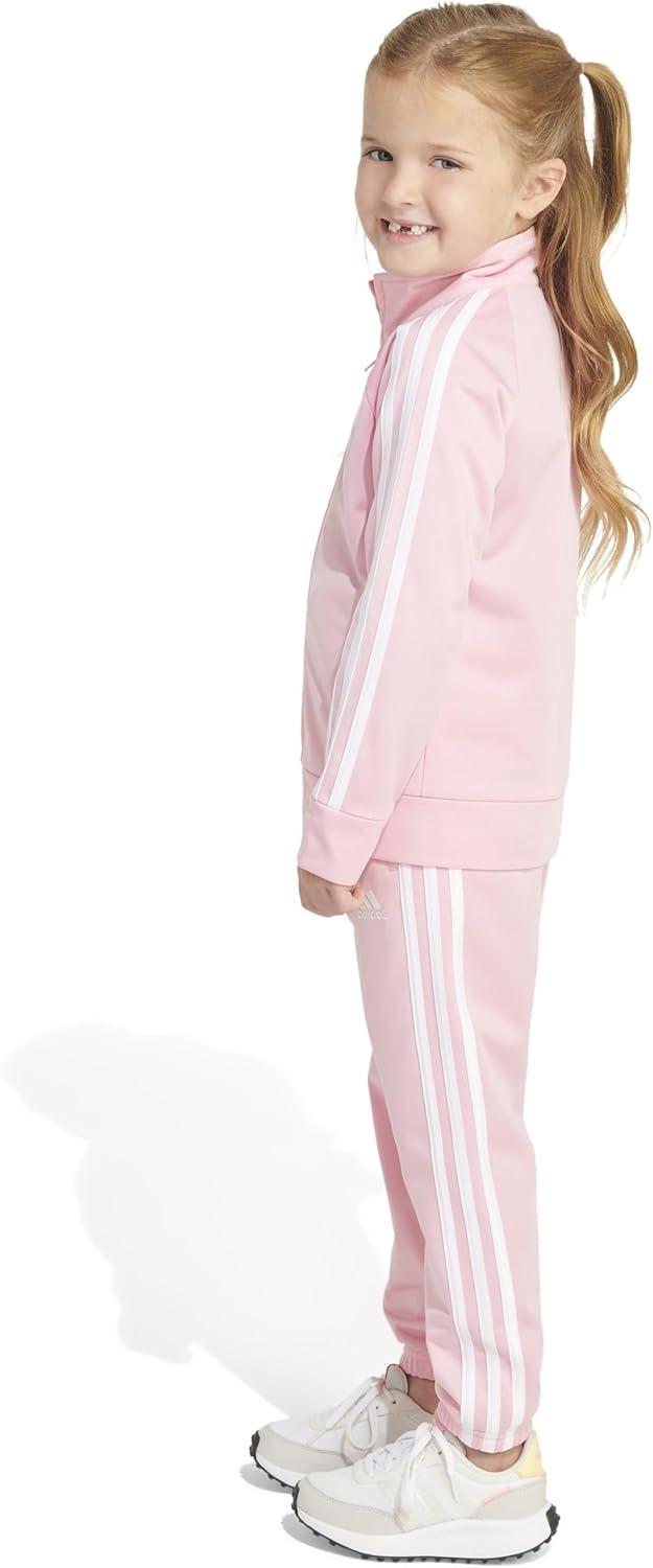 imageadidas Little Girls Zip Front Classic Tricot Jacket and Joggers SetLight Pink