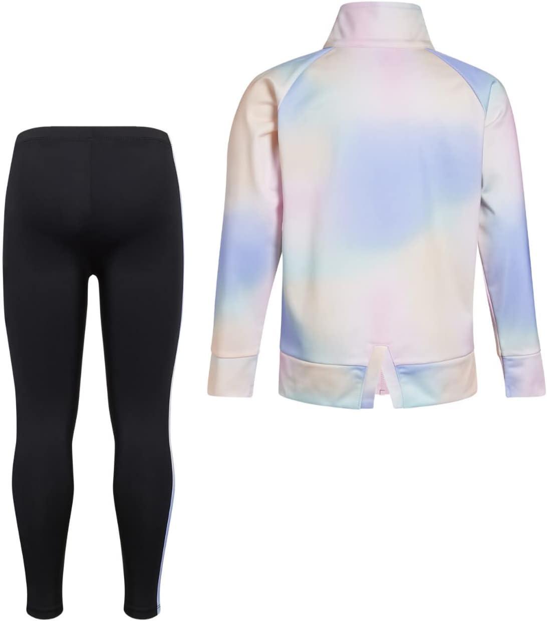 imageadidas Little Girls Zip Front Classic Tricot Jacket and Joggers SetPink With Multicolor