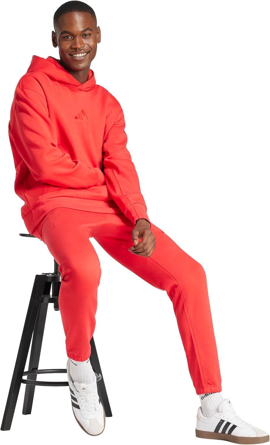 imageadidas Mens All Szn Fleece Regular Tapered PantsPure Ruby