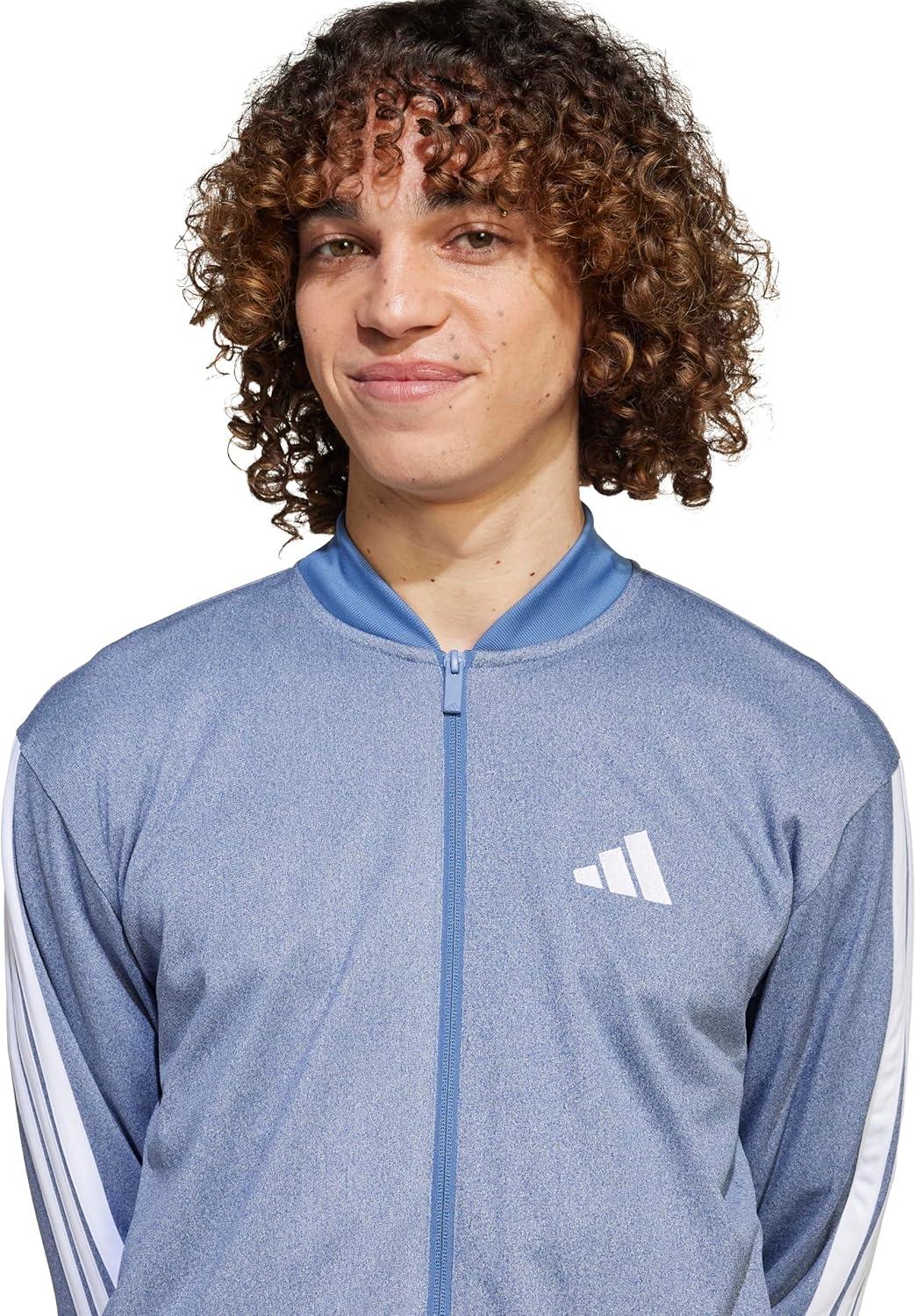 imageadidas Mens Size Tricot Track TopDark Blue Melange