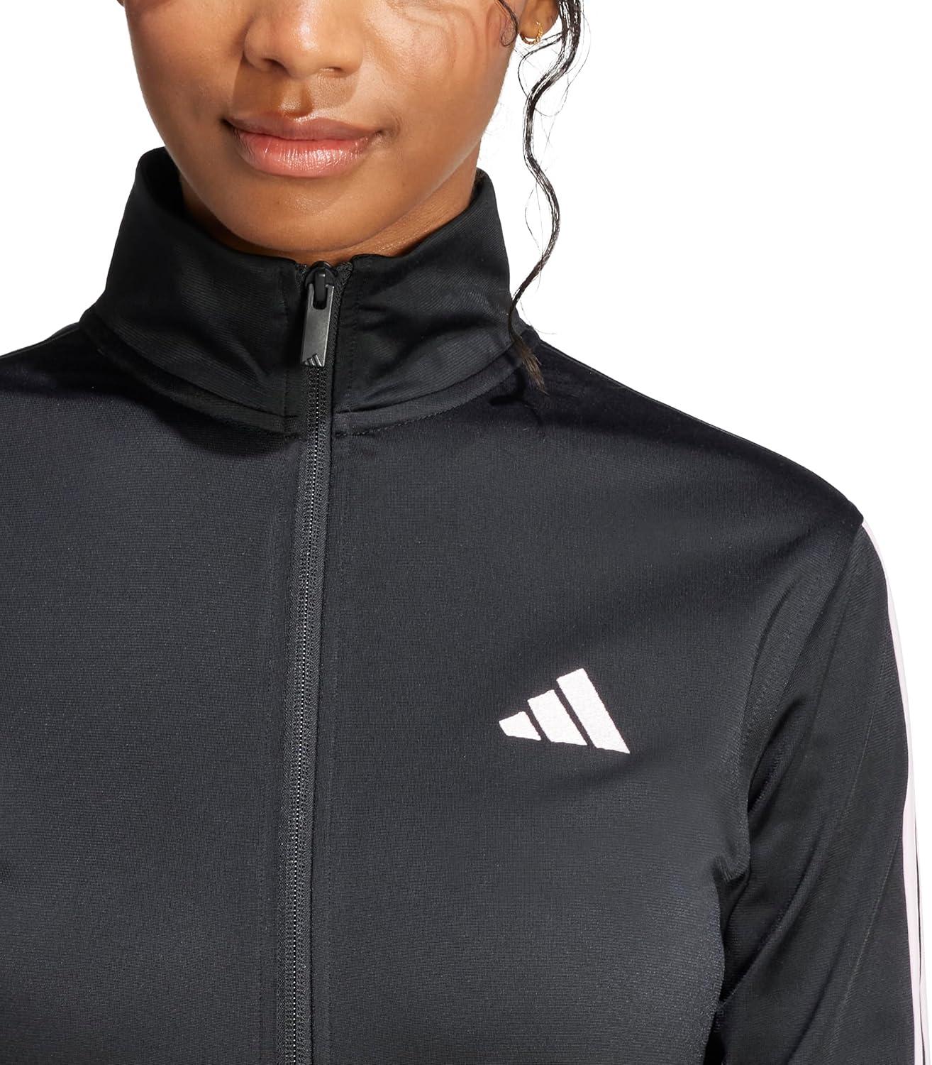 imageadidas Originals Womens Tricot 3Stripes Track Top SweatshirtBlackClear Pink