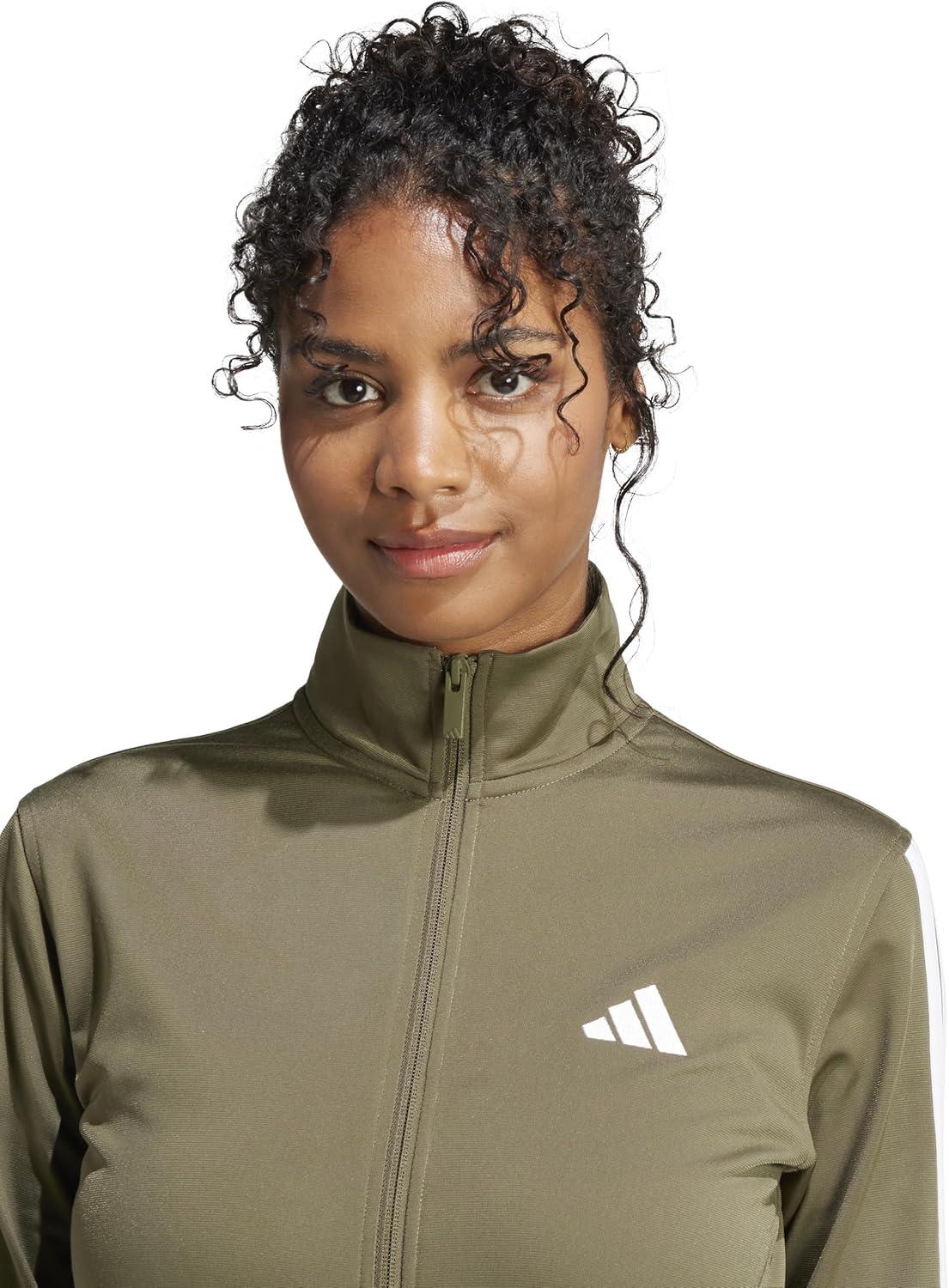 imageadidas Originals Womens Tricot 3Stripes Track Top SweatshirtOlive StrataWhite