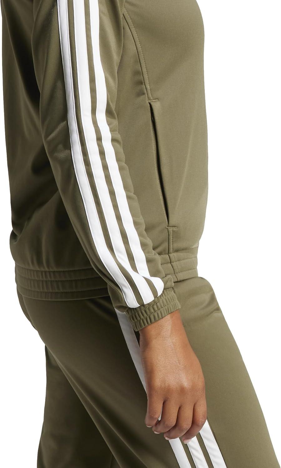 imageadidas Originals Womens Tricot 3Stripes Track Top SweatshirtOlive StrataWhite