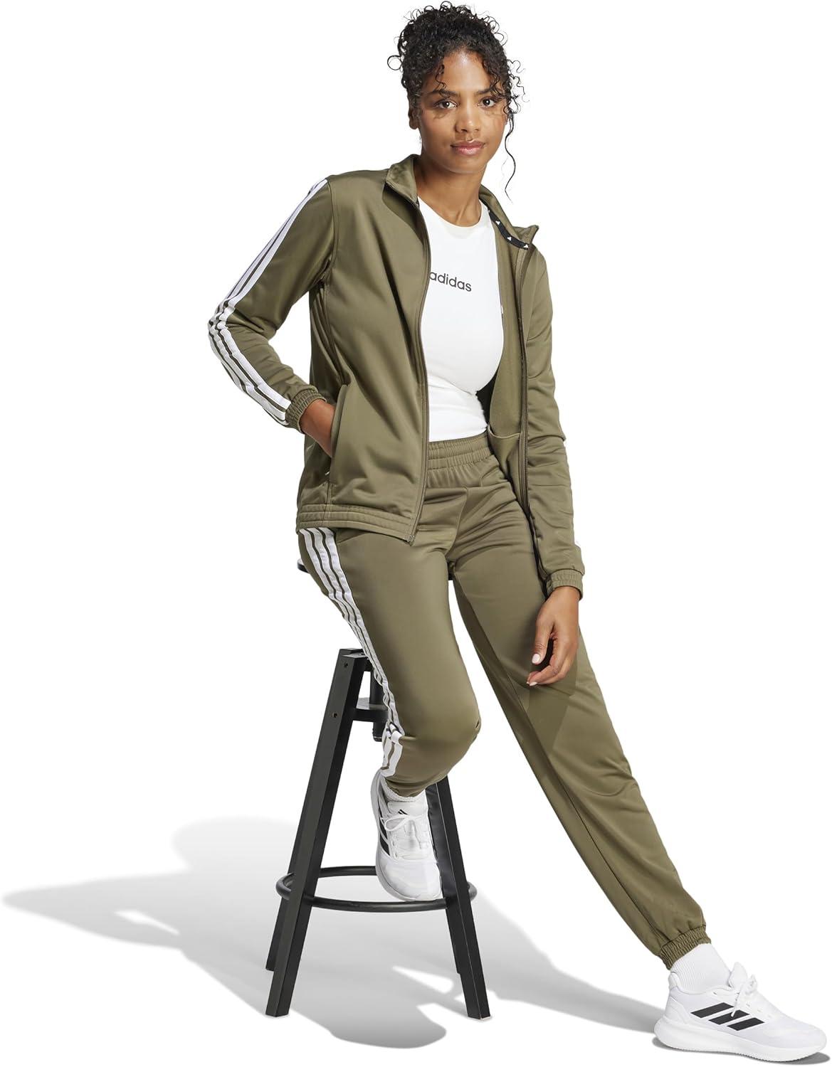 imageadidas Originals Womens Tricot 3Stripes Track Top SweatshirtOlive StrataWhite