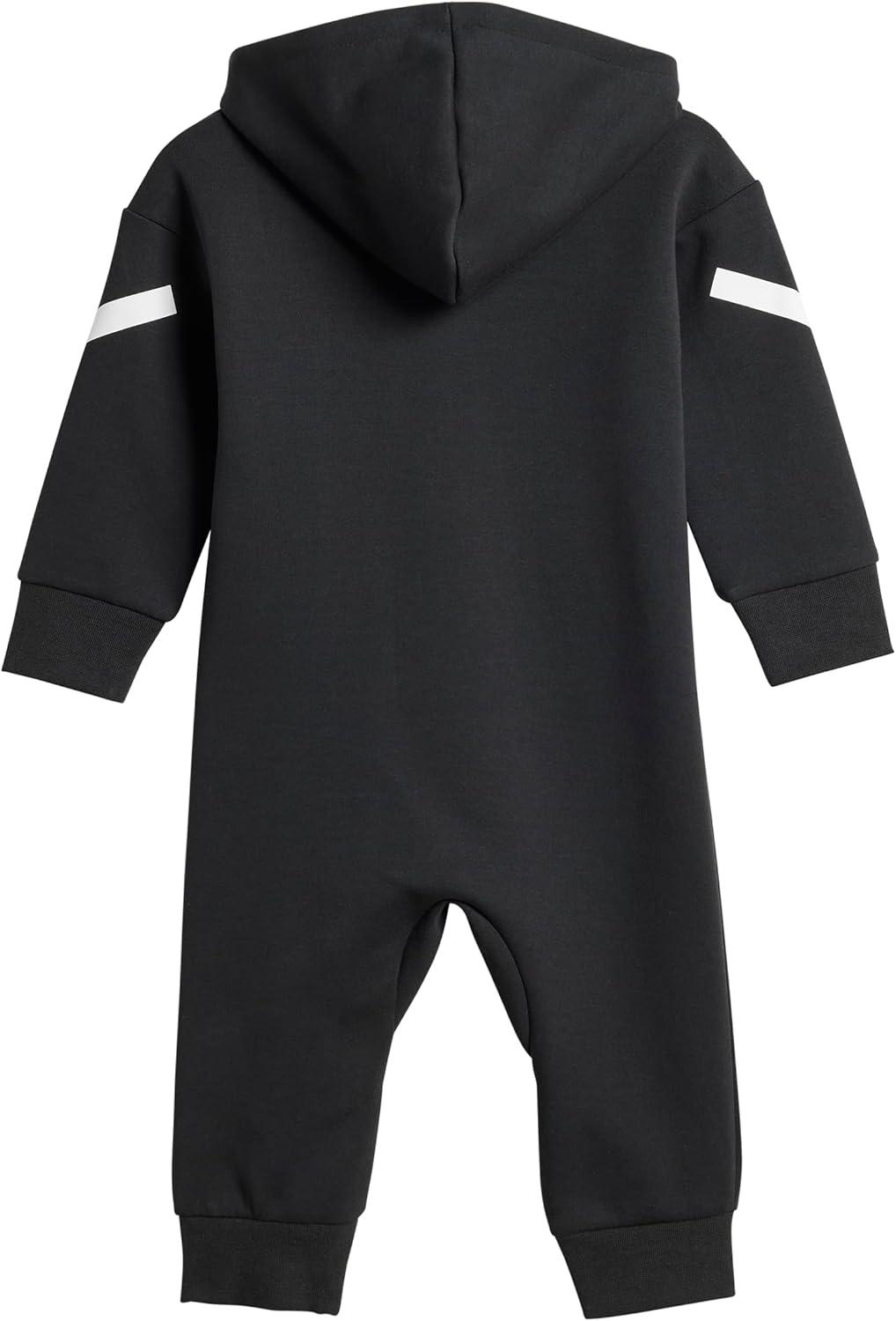 imageadidas Unisex Baby Zne Fullzip Hooded OnesieBlackWhite