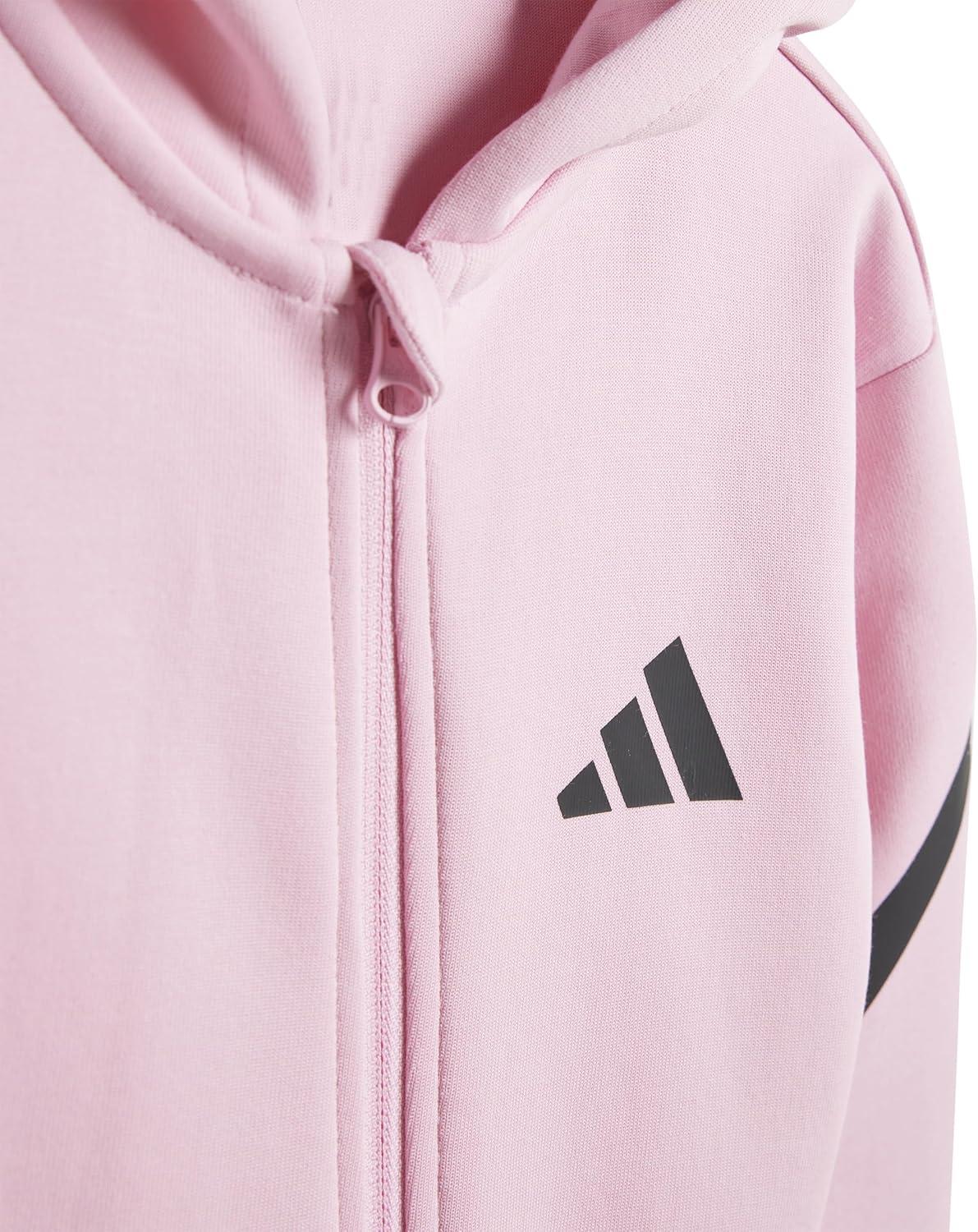 imageadidas Unisex Baby Zne Fullzip Hooded OnesieTrue PinkBlack