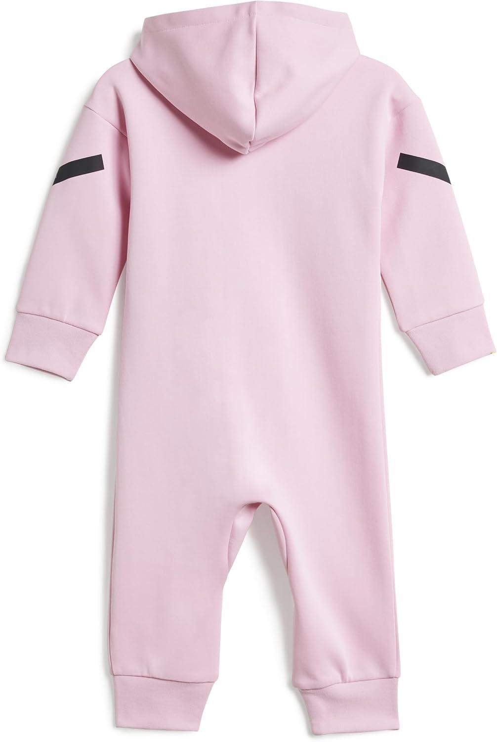 imageadidas Unisex Baby Zne Fullzip Hooded OnesieTrue PinkBlack