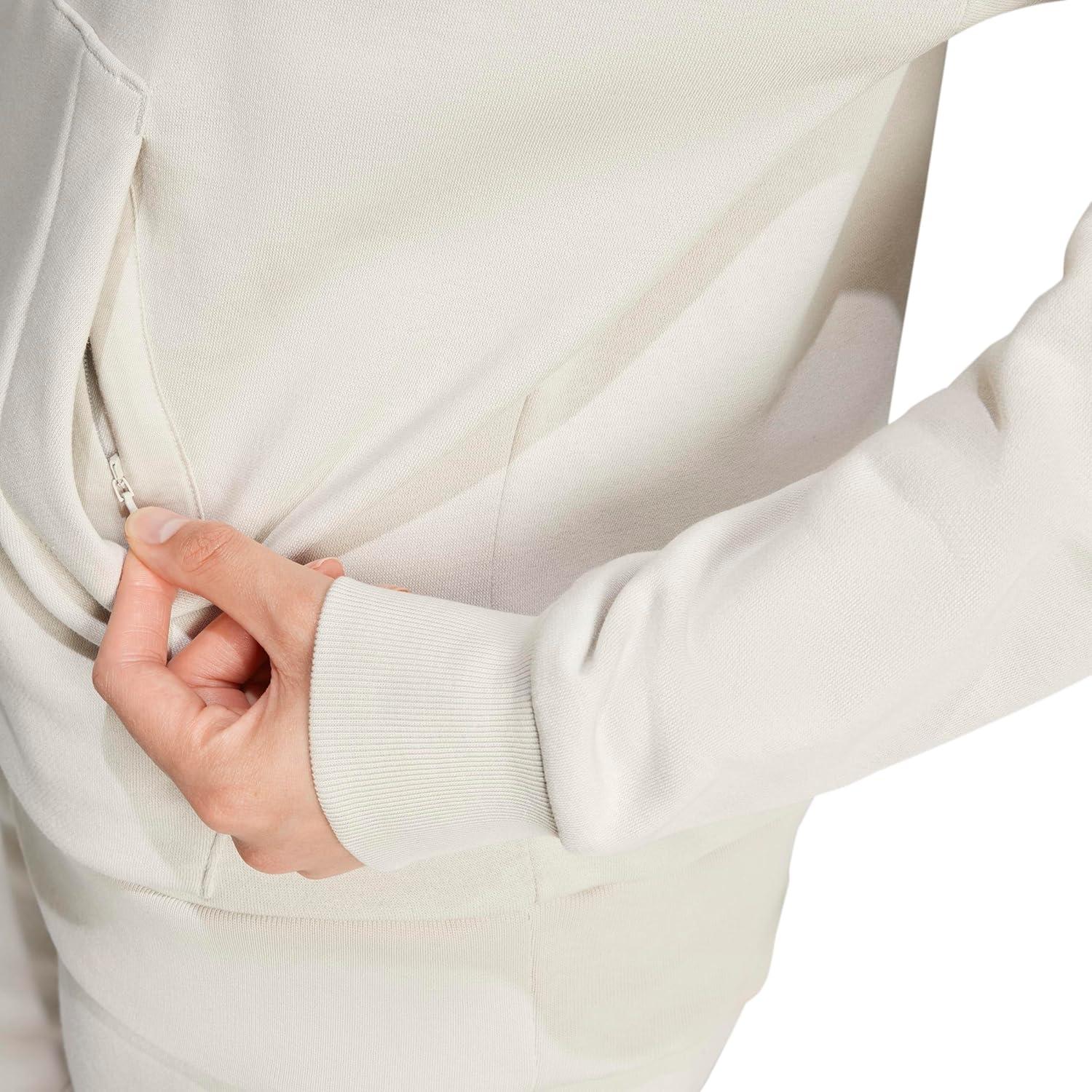 imageadidas Womens Essentials Small Logo Feelcozy HoodieWonder AluminaWhite