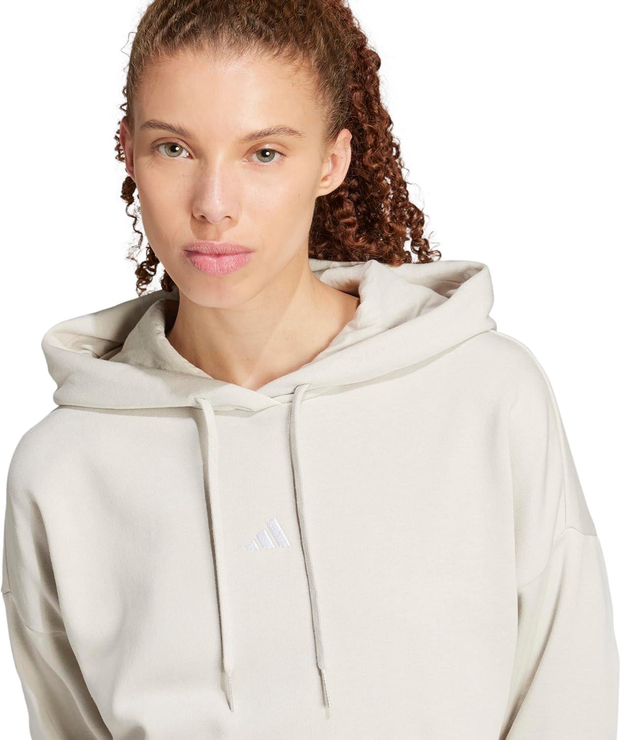 imageadidas Womens Essentials Small Logo Feelcozy HoodieWonder AluminaWhite