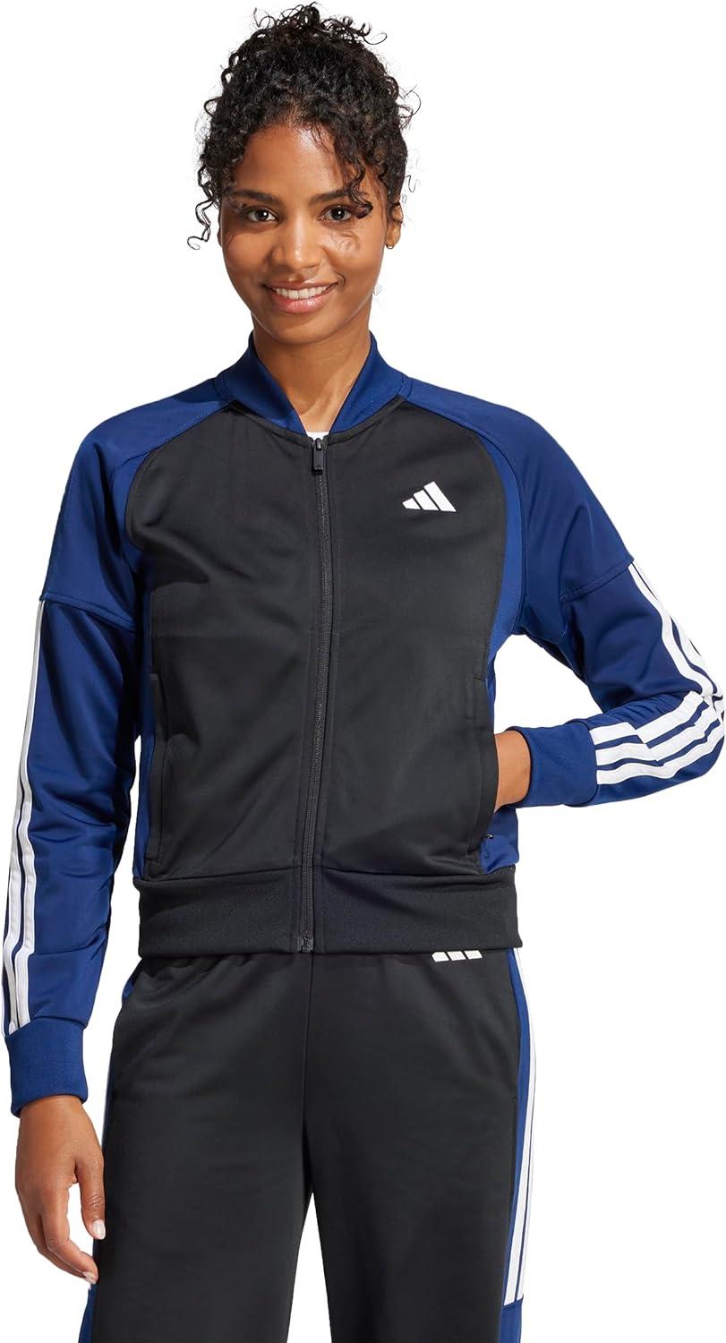 imageadidas Womens Tricot 3Stripes Fashion Track TopBlackDark Blue