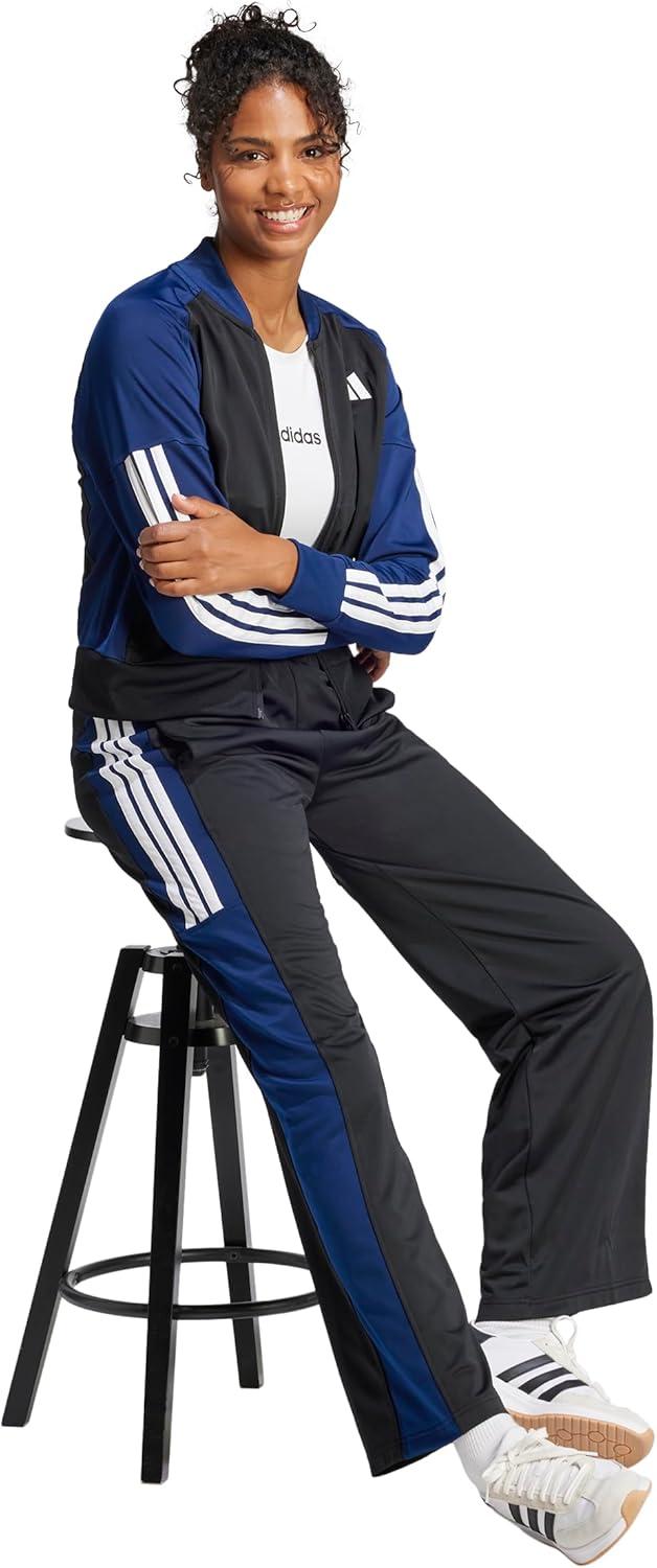 imageadidas Womens Tricot 3Stripes Fashion Track TopBlackDark Blue