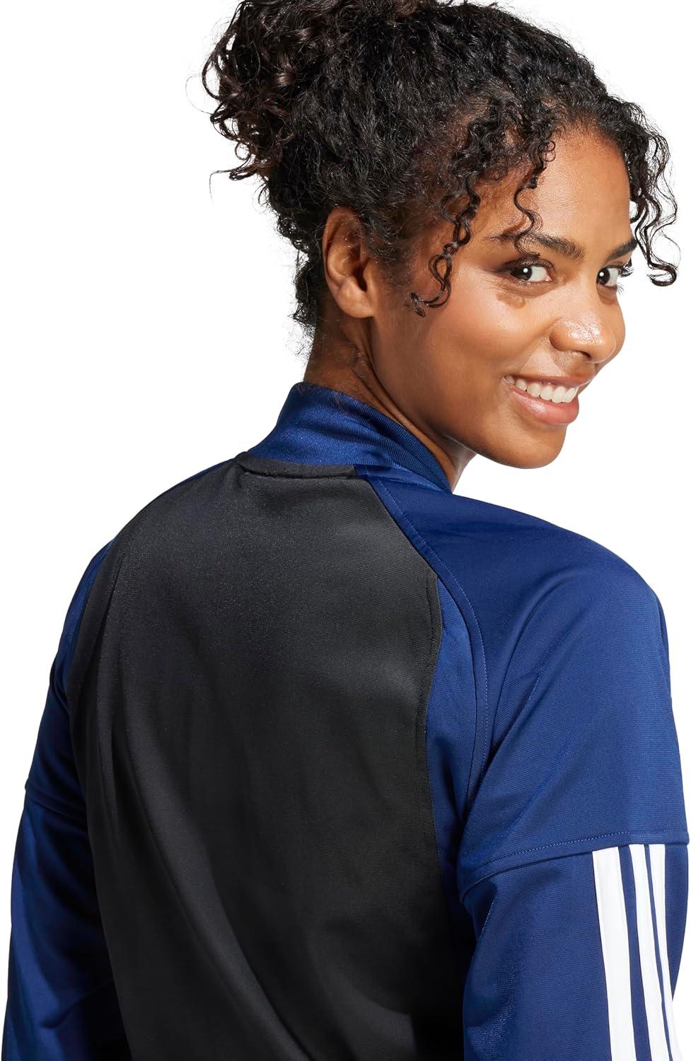 imageadidas Womens Tricot 3Stripes Fashion Track TopBlackDark Blue