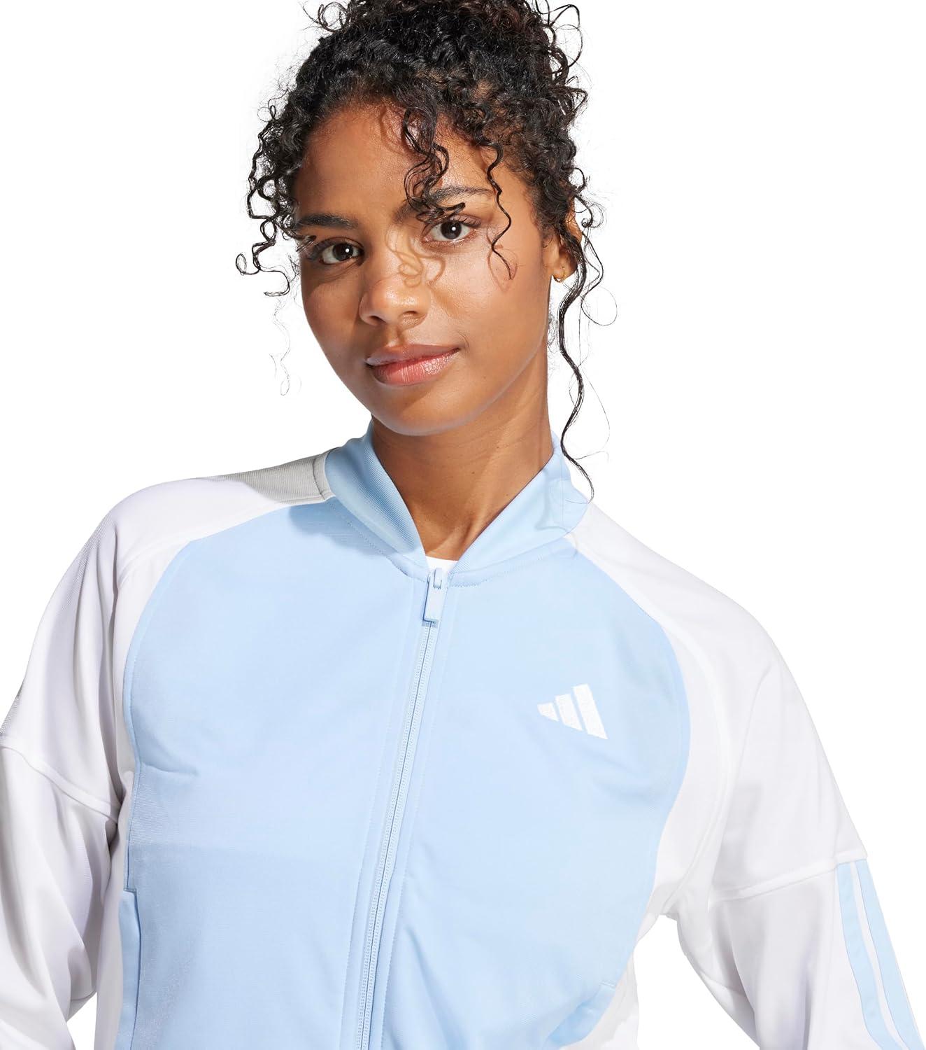 imageadidas Womens Tricot 3Stripes Fashion Track TopBlueWhite