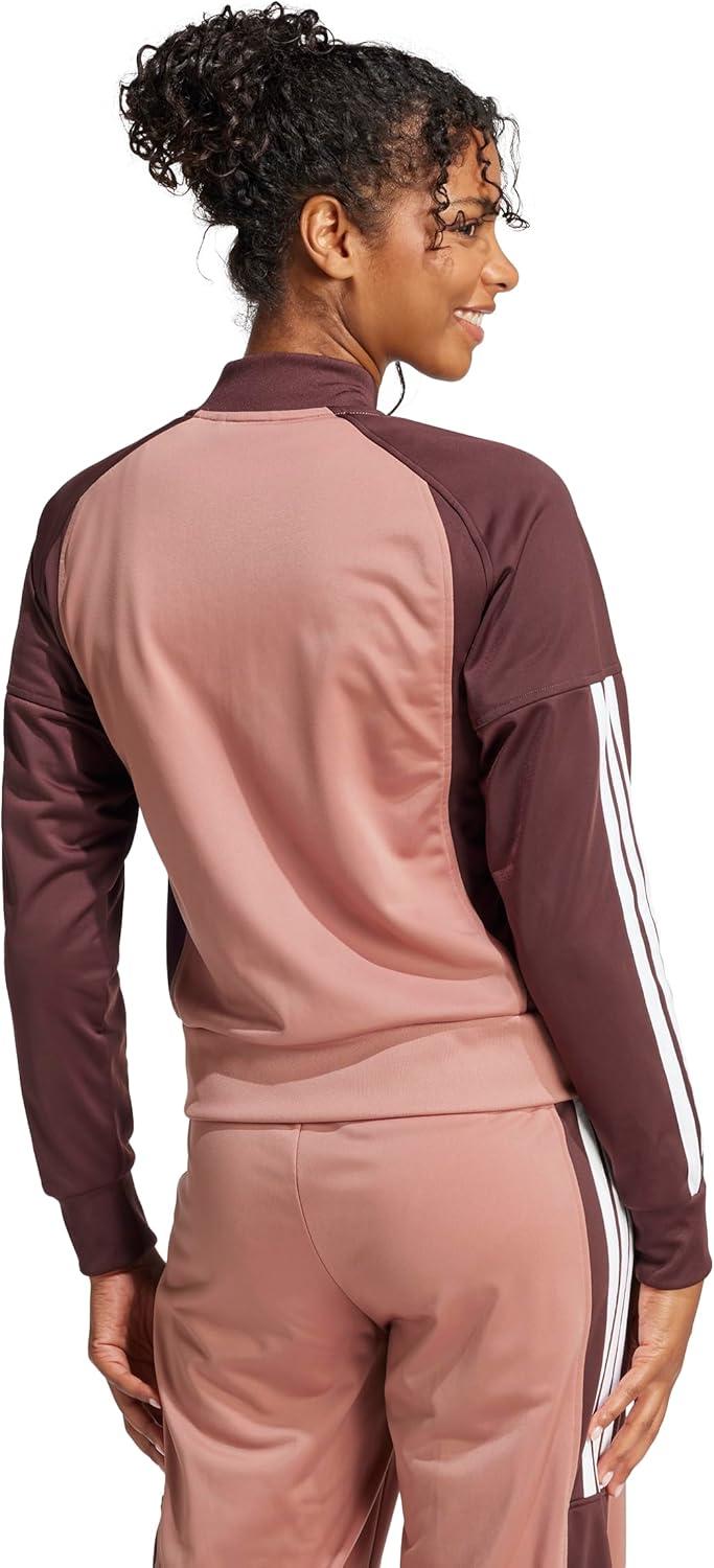 imageadidas Womens Tricot 3Stripes Fashion Track TopWarm ClayAurora Ruby