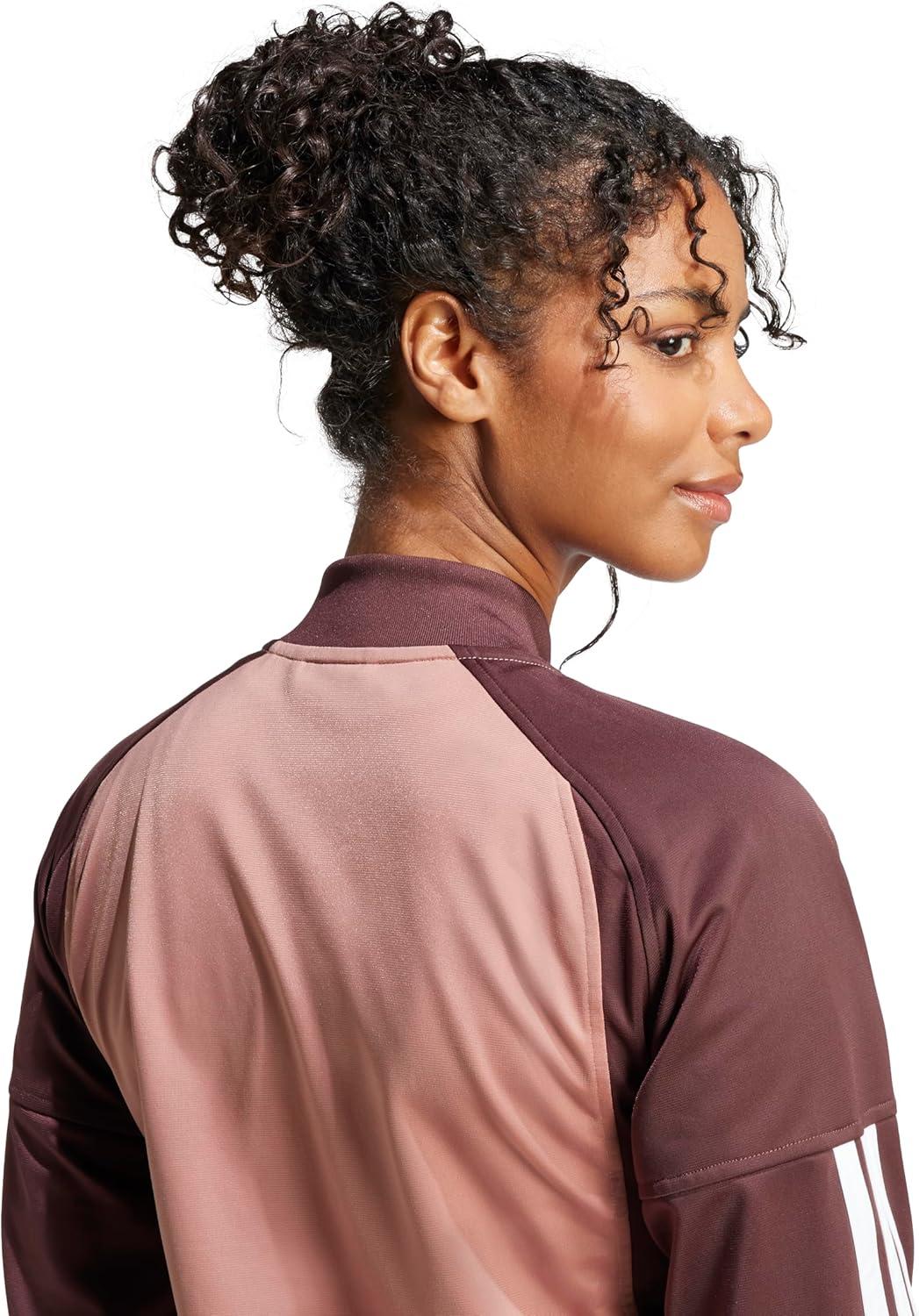 imageadidas Womens Tricot 3Stripes Fashion Track TopWarm ClayAurora Ruby