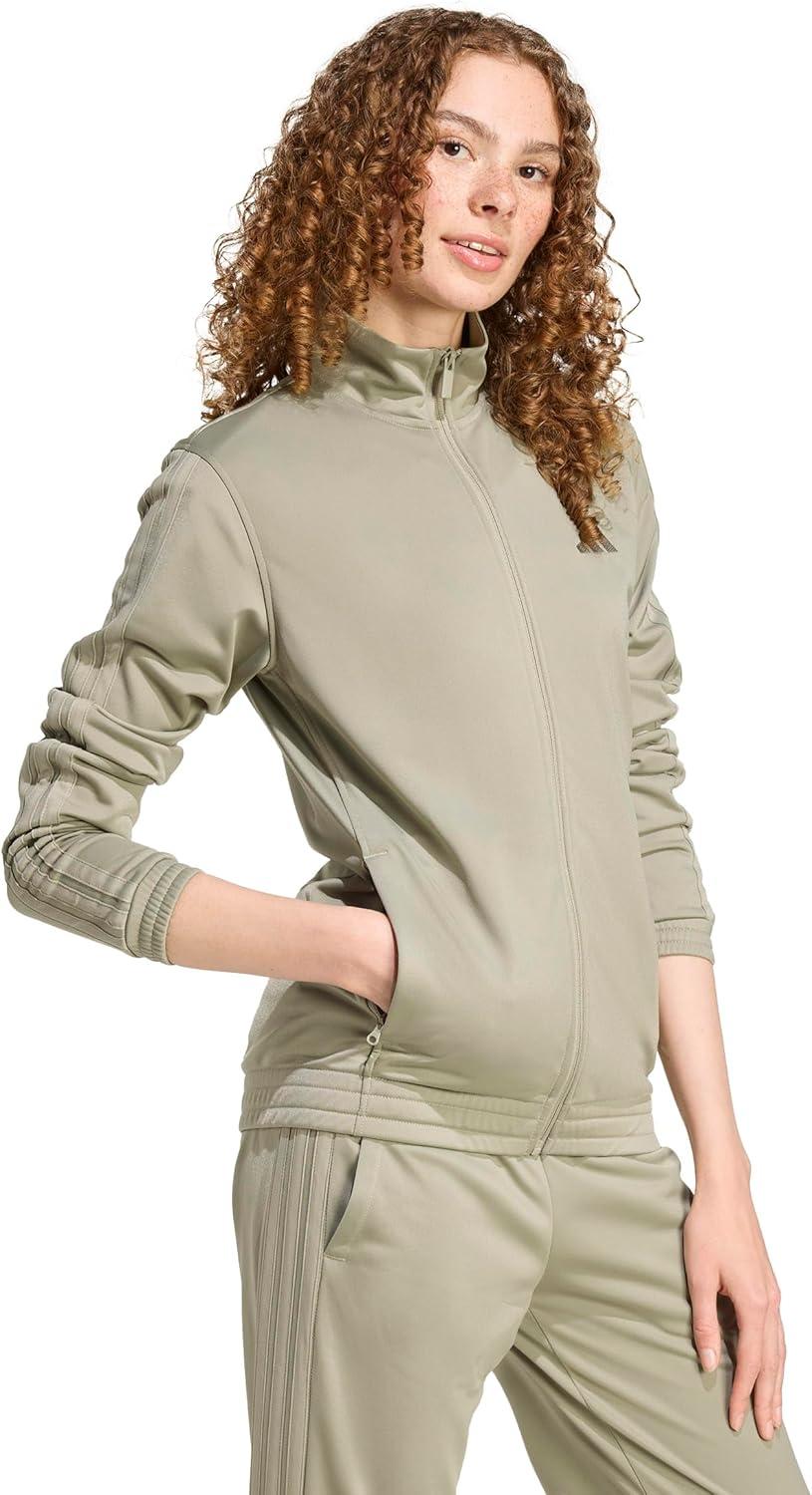 imageadidas Womens Tricot 3Stripes Track TopSilver Pebble