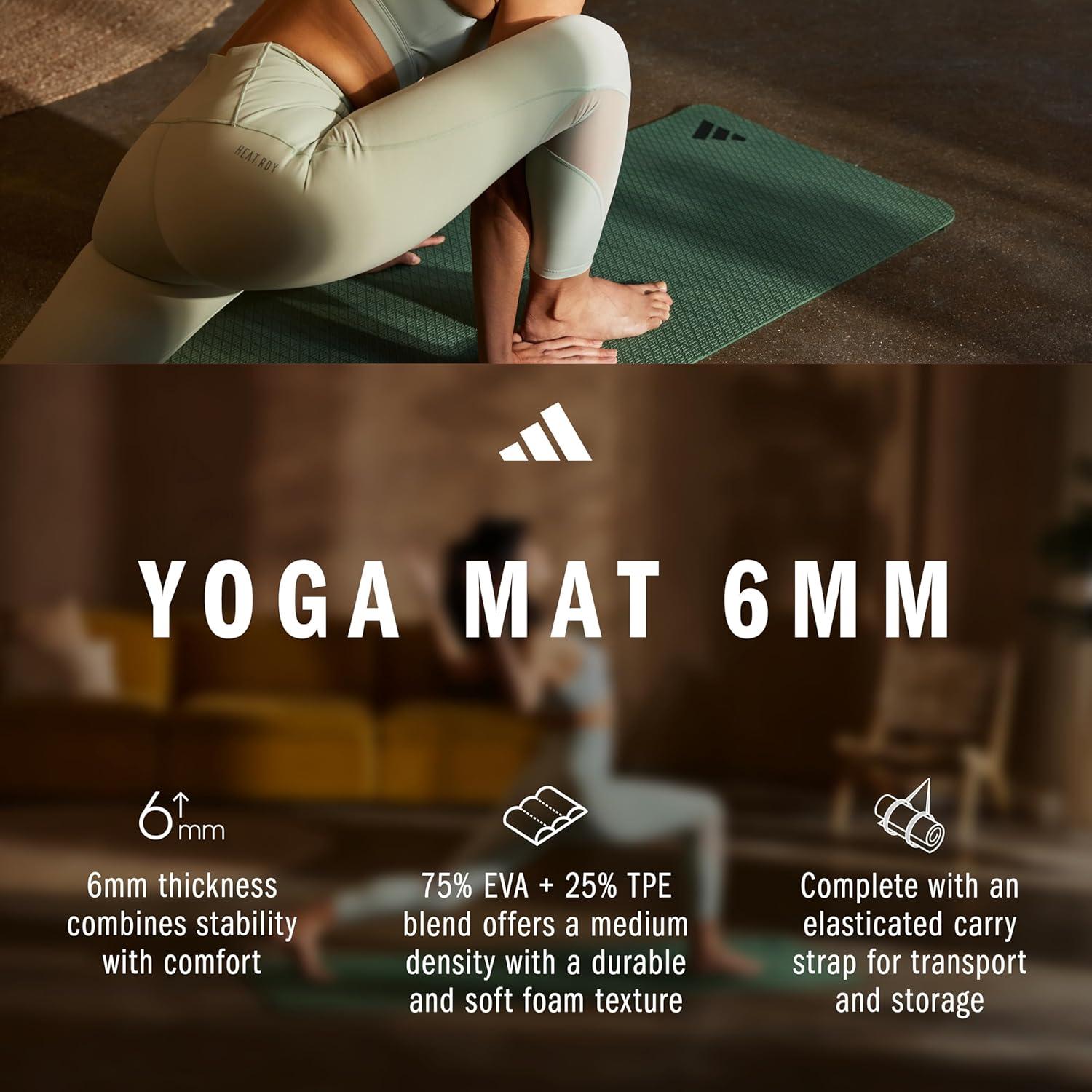 imageadidas Yoga Mat Eco Friendly Non Slip Durable Textured SurfaceLegend Ivy