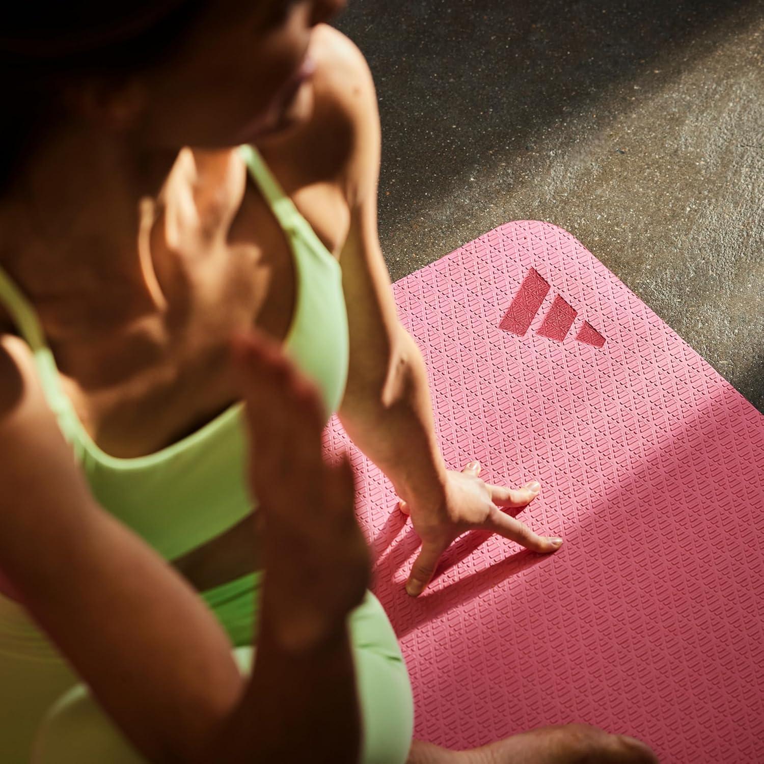 imageadidas Yoga Mat Eco Friendly Non Slip Durable Textured SurfacePink Fusion