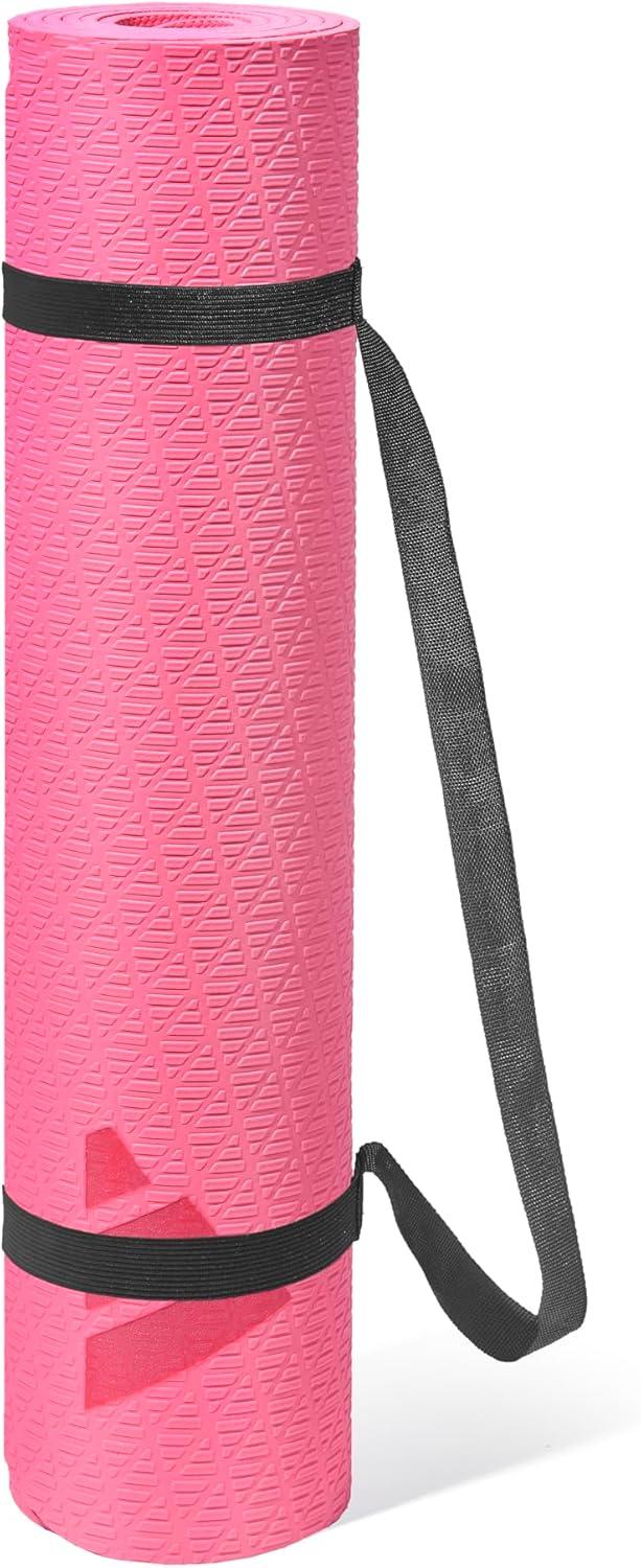 imageadidas Yoga Mat Eco Friendly Non Slip Durable Textured SurfacePink Fusion