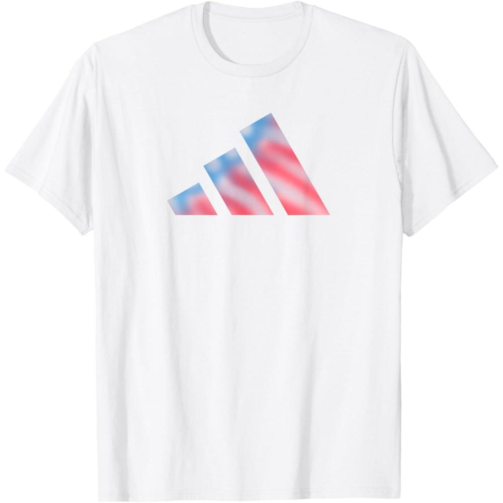imageadidas Badge of Sport Americana Three Bar Graphic TShirtWhite