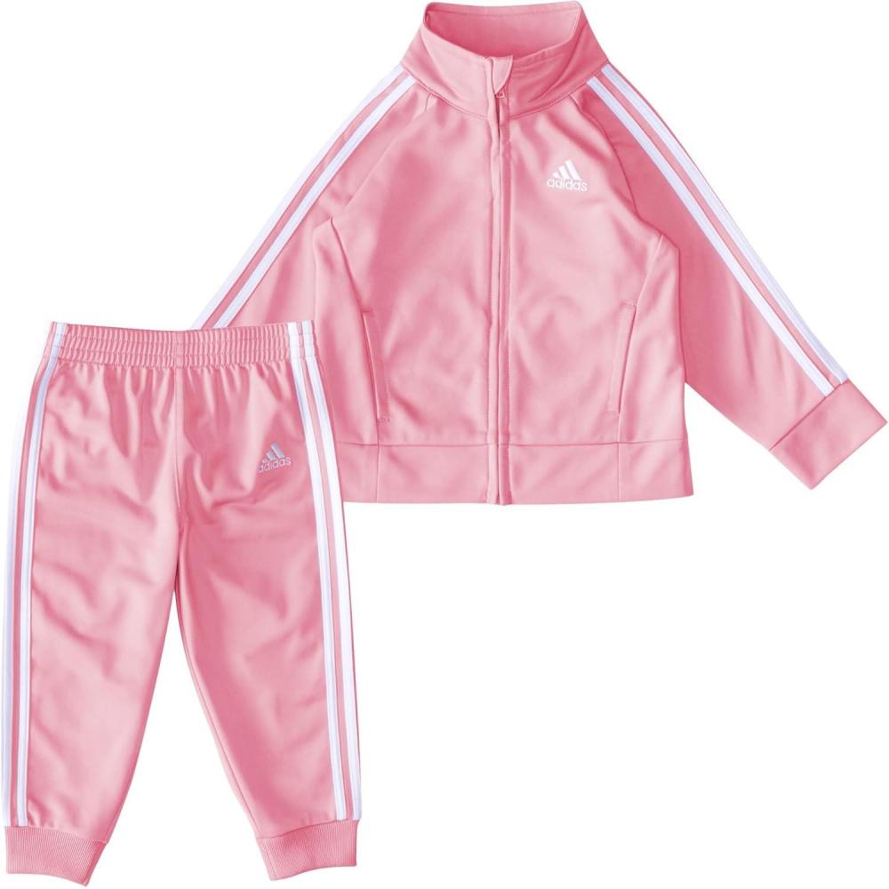 imageadidas Little Girls Zip Front Classic Tricot Jacket and Joggers SetPink