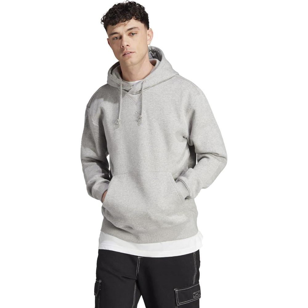 imageadidas Mens All Szn Fleece Loose HoodieMedium Grey Heather 2023