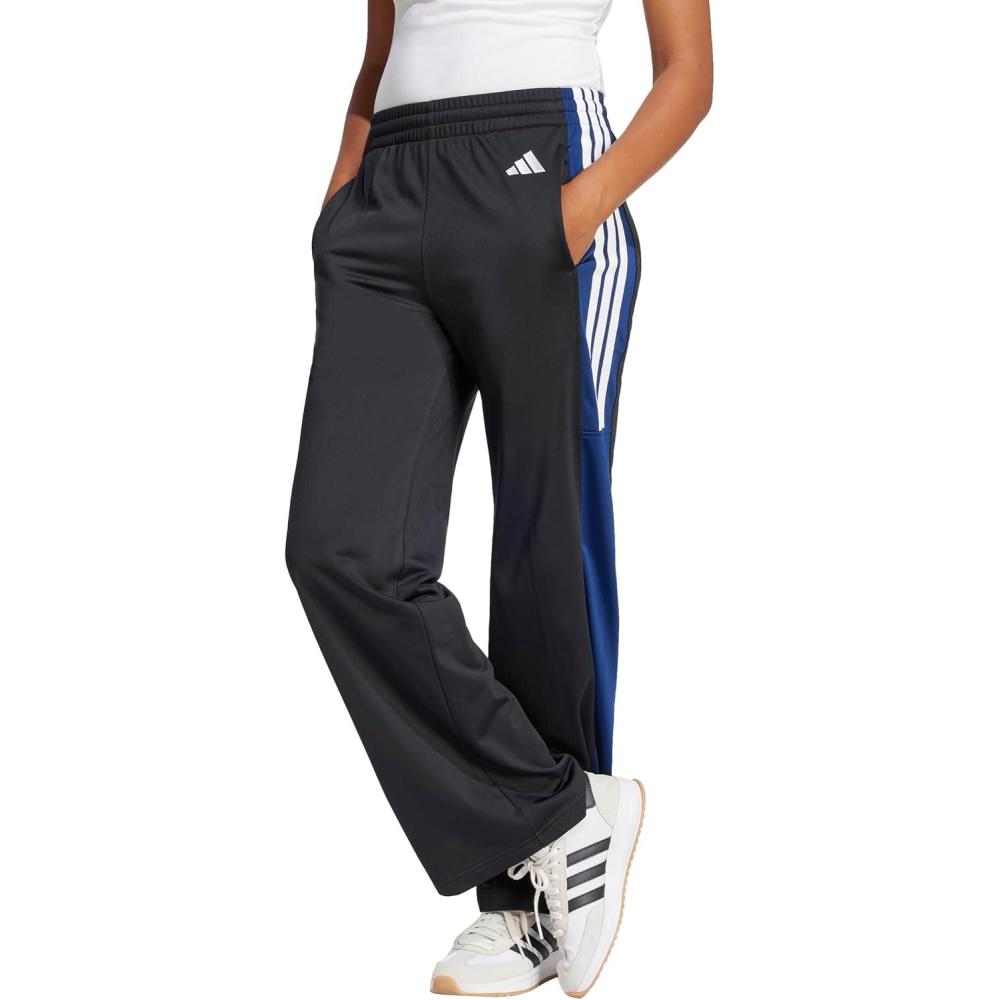 imageadidas Originals Womens Tricot 3Stripes Fashion Track PantsBlackDark Blue