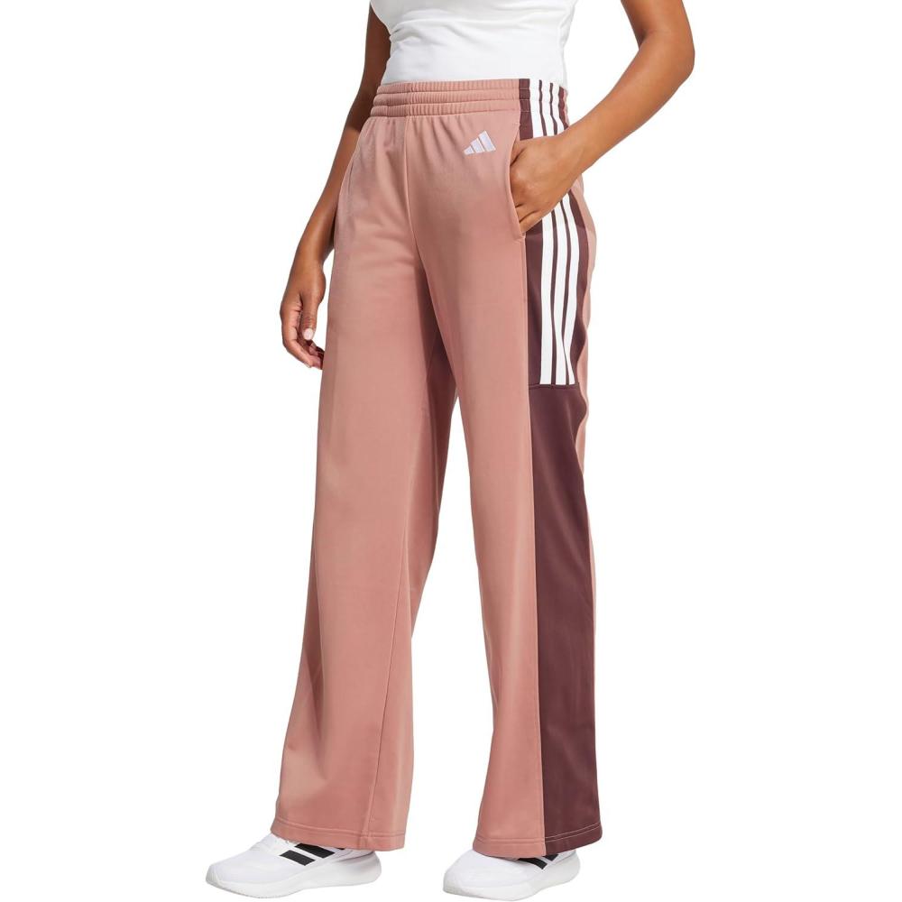 imageadidas Originals Womens Tricot 3Stripes Fashion Track PantsWarm ClayAurora Ruby