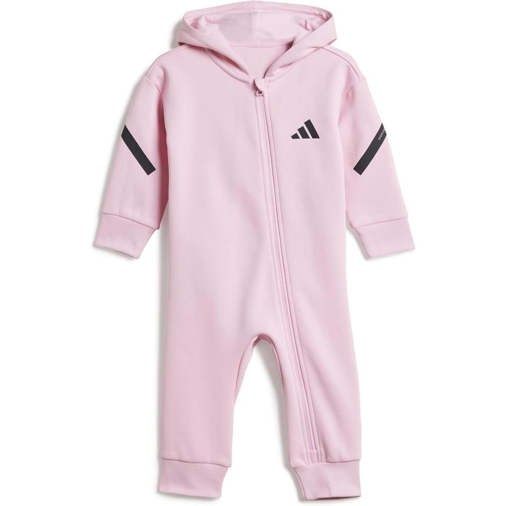 imageadidas Unisex Baby Zne Fullzip Hooded OnesieTrue PinkBlack