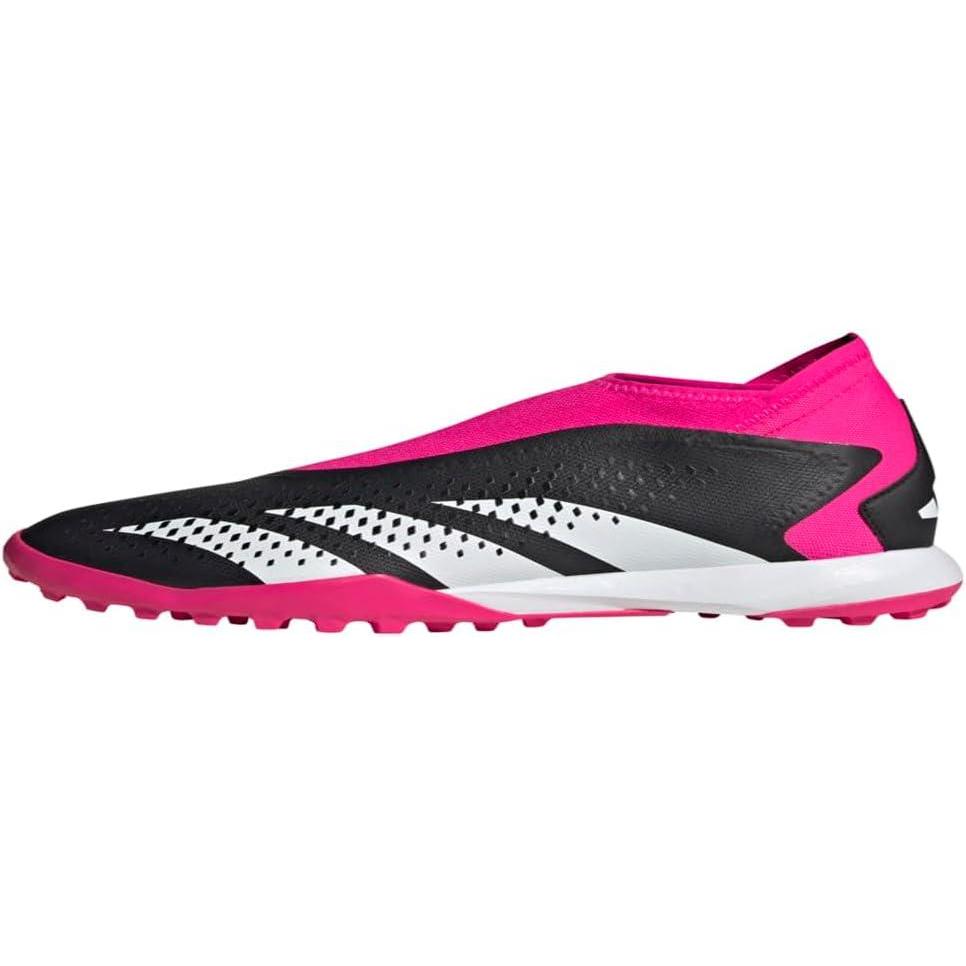 imageadidas Unisex Predator Accuracy3 Turf Soccer ShoeBlackWhiteTeam Shock Pink Laceless