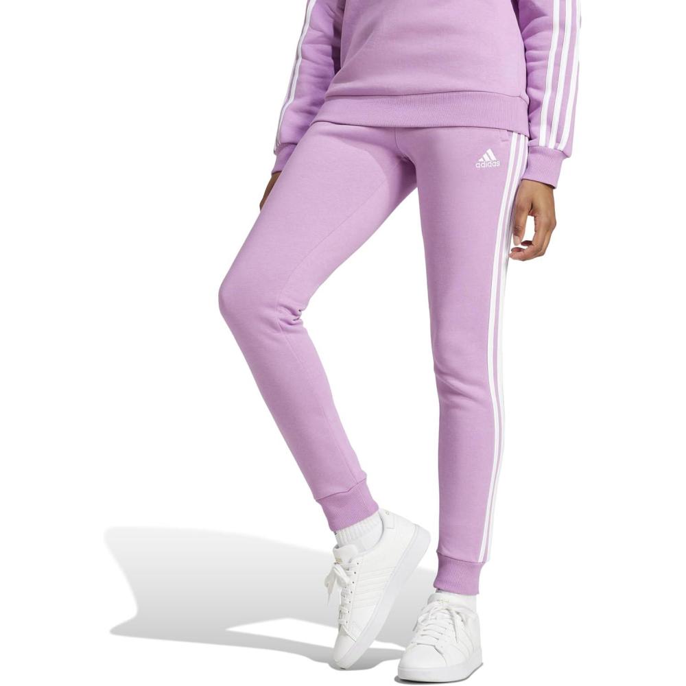 imageadidas Womens Essentials 3Stripes Fleece PantsPreloved Purple