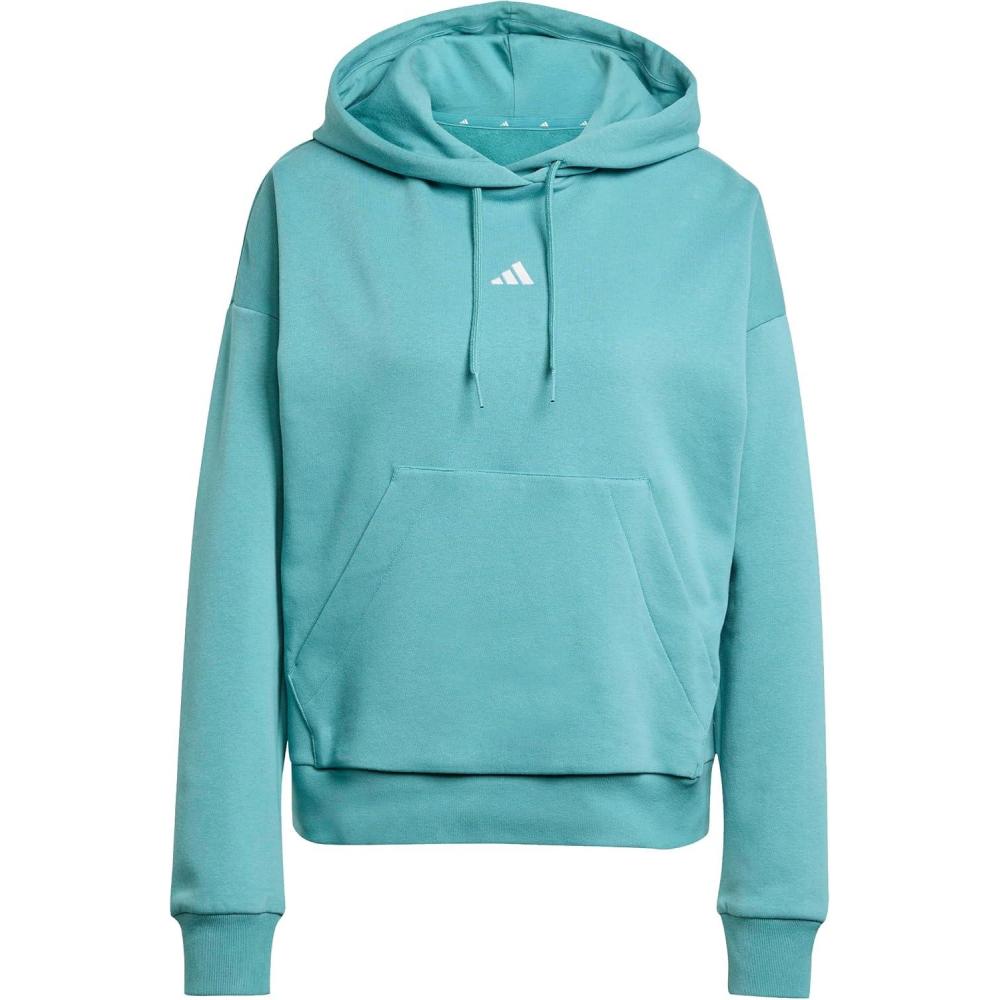 imageadidas Womens Essentials Small Logo Feelcozy HoodiePowder TealWhite