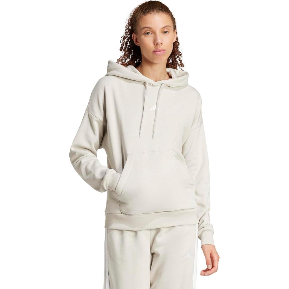 imageadidas Womens Essentials Small Logo Feelcozy HoodieWonder AluminaWhite