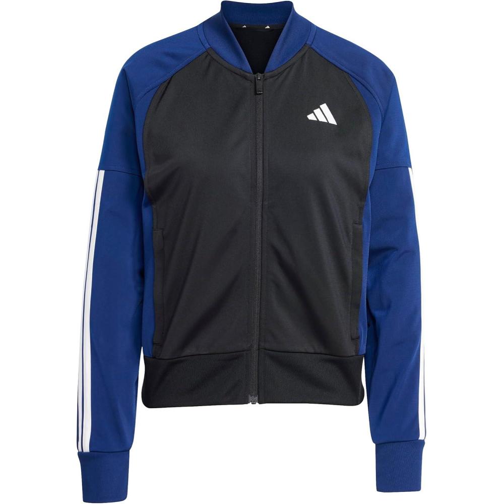 imageadidas Womens Tricot 3Stripes Fashion Track TopBlackDark Blue