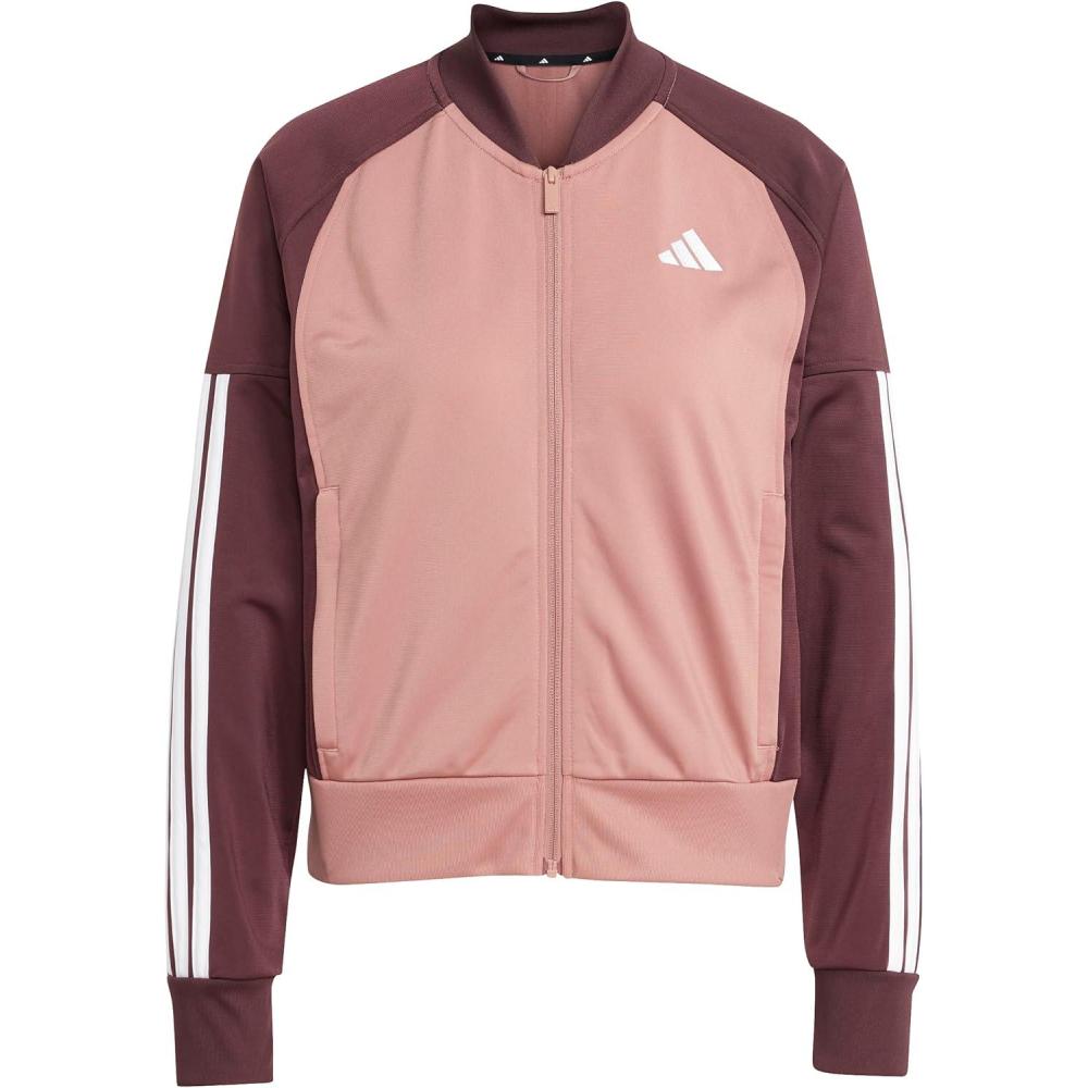 imageadidas Womens Tricot 3Stripes Fashion Track TopWarm ClayAurora Ruby