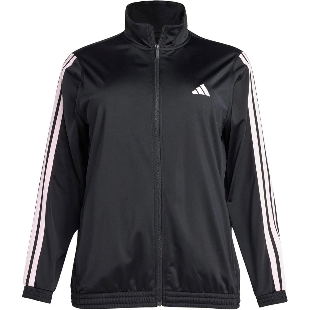 imageadidas Womens Tricot 3Stripes Track TopBlackClear Pink