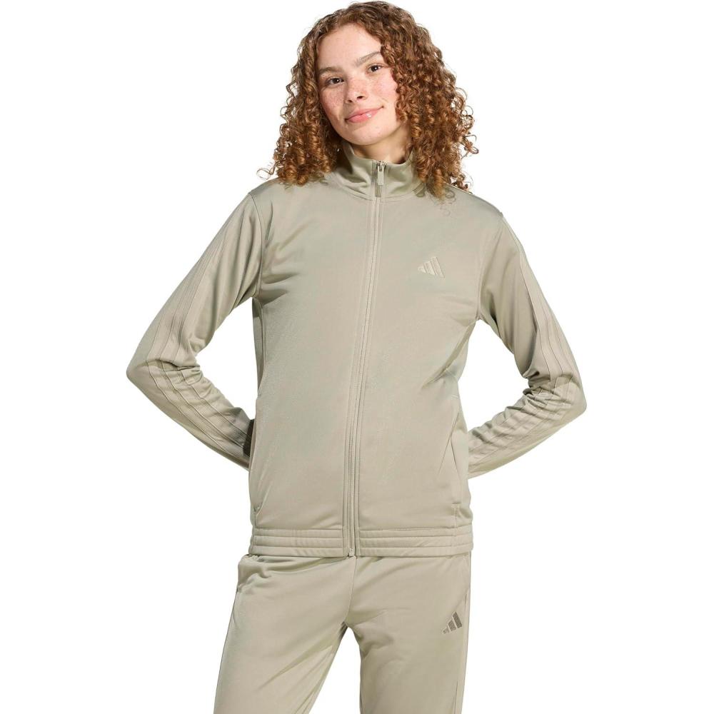 imageadidas Womens Tricot 3Stripes Track TopSilver Pebble