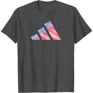 adidas Badge of Sport Americana Three Bar Graphic T-Shirt(Dark Heather Grey)