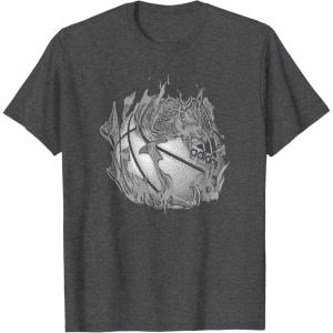 adidas Badge of Sport Basketball On Fire Graphic T-Shirt(Dark Heather Grey)