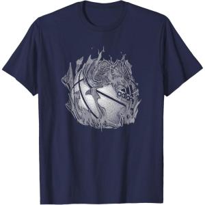 adidas Badge of Sport Basketball On Fire Graphic T-Shirt(Navy Blue)